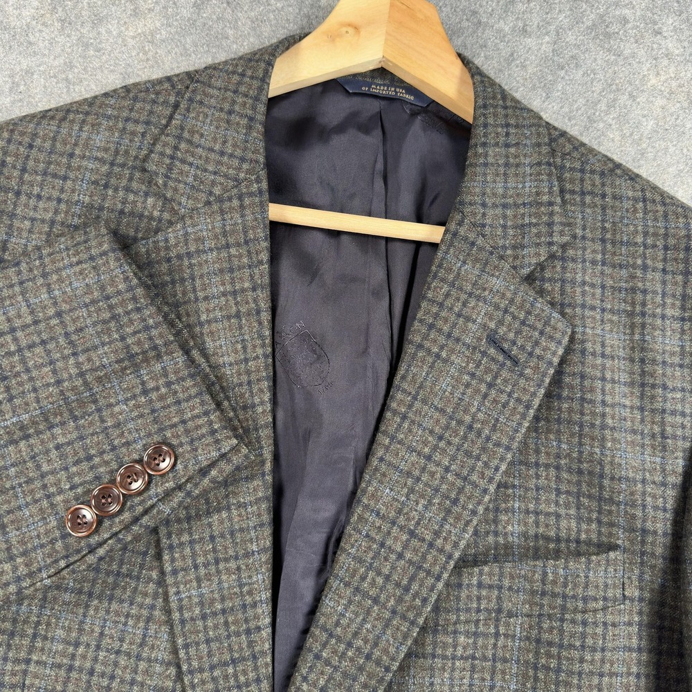 Brooks Brothers 1818 Madison Blazer Mens 42 (Fits 44) Gray Saxxon Wool USA